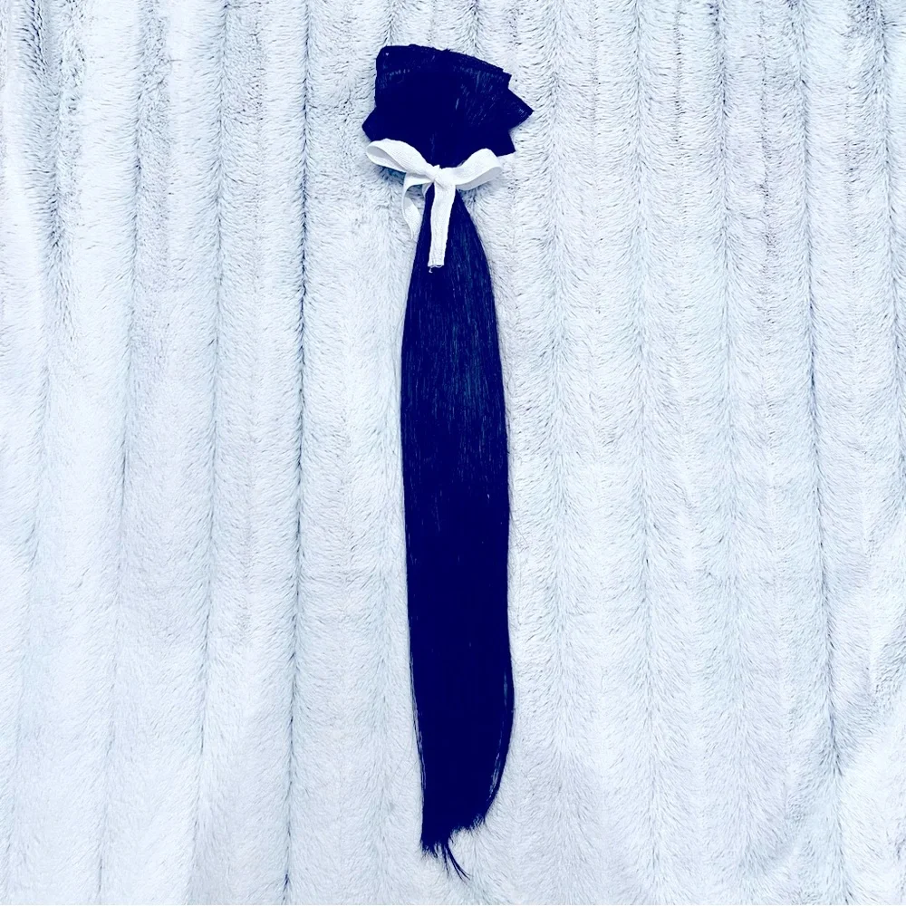 Hair extension, 100% Remy real human hair, black hair, 21 inches long